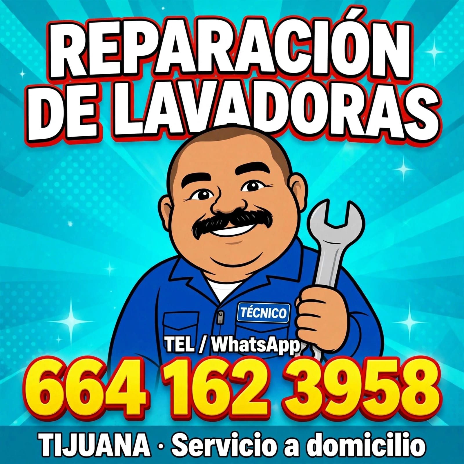 Reparación de Lavadoras, técnico a domicilio en Tijuana. Teléfono y WhatsApp 664 162 3958